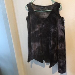 Velvet Cold Shoulder Top EUC